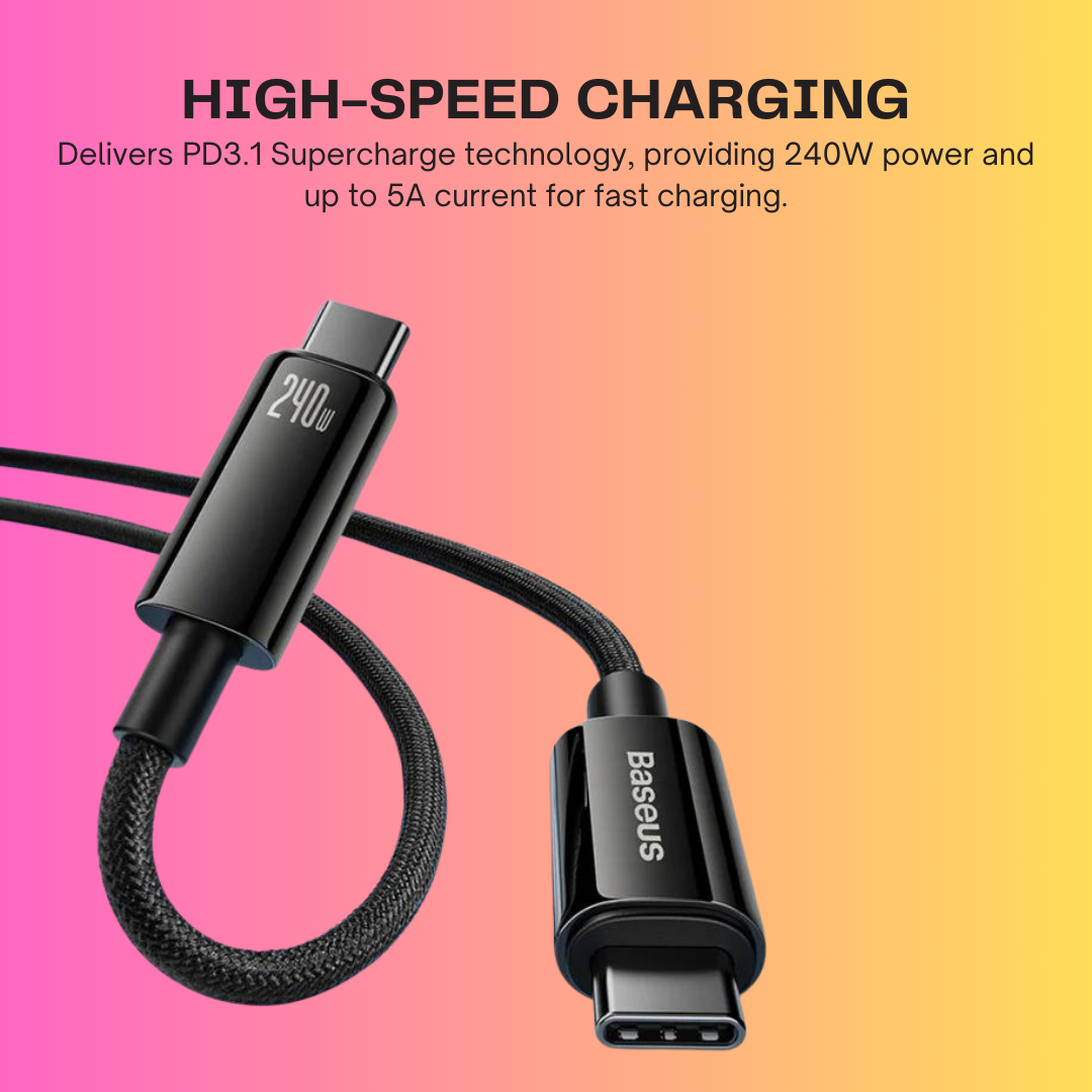 USB Type-C PD3.1 Fast charge 240W Data Cable for iPhone 15 Samsung S23 MacBook Laptops