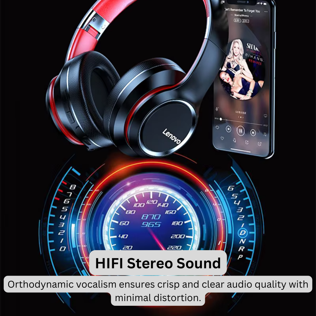 Original Lenovo HD200 Bluetooth Foldable Wireless Headphone
