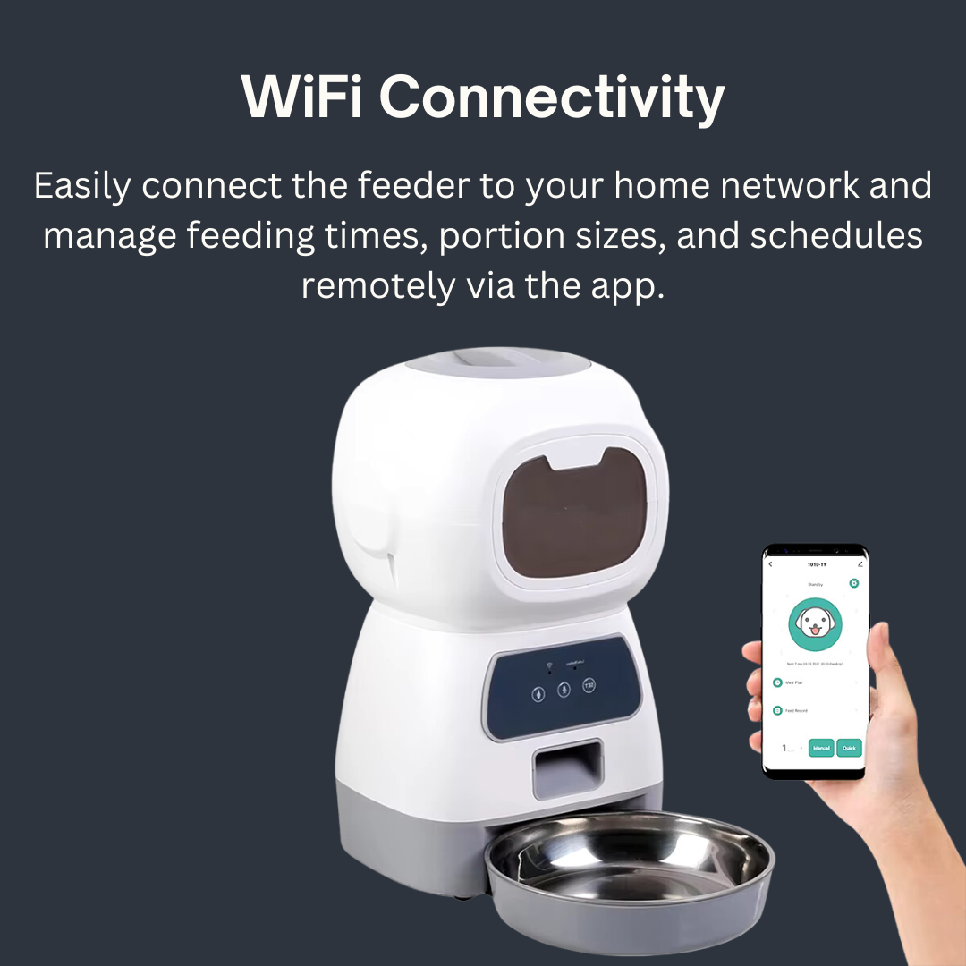 3.5L Smart Pet Feeder: Automatic Food Dispenser for Dogs and Cats with Timer and Water Fountain.