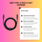 USB Type-C PD3.1 Fast charge 240W Data Cable for iPhone 15 Samsung S23 MacBook Laptops