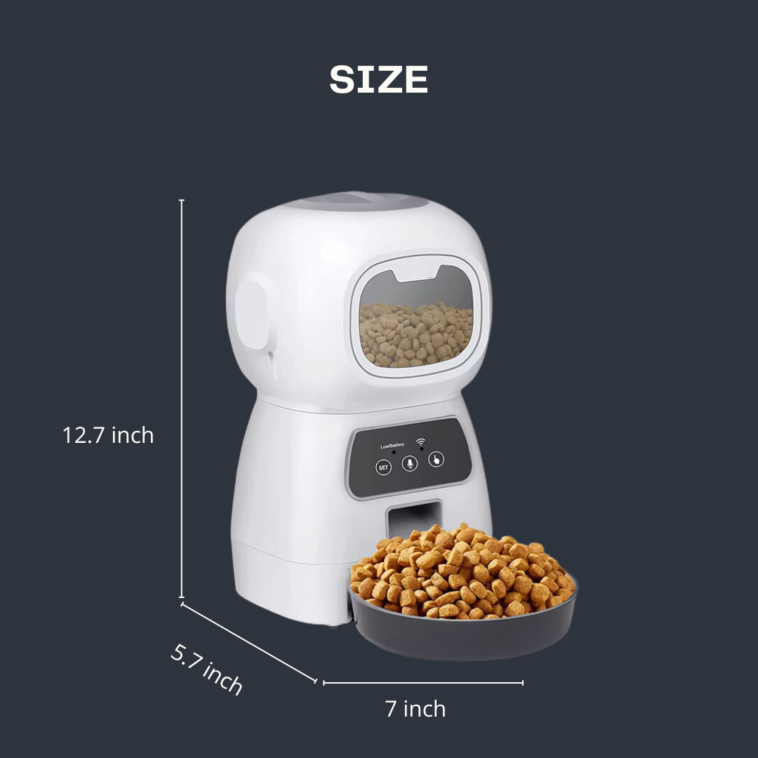 3.5L Smart Pet Feeder: Automatic Food Dispenser for Dogs and Cats with Timer and Water Fountain.