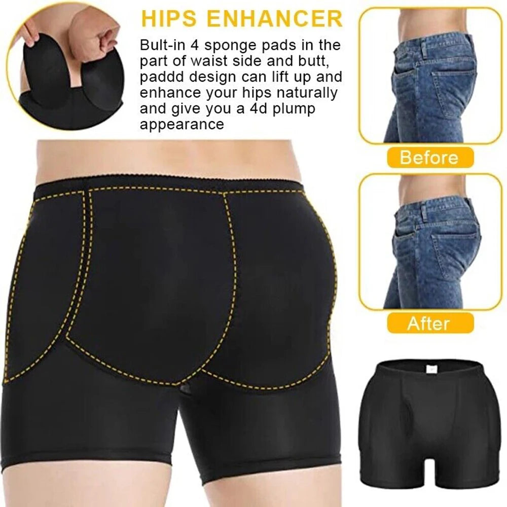 Men's Padded Shapewear Boxer Shorts | Hip Enhancing Body Shaper