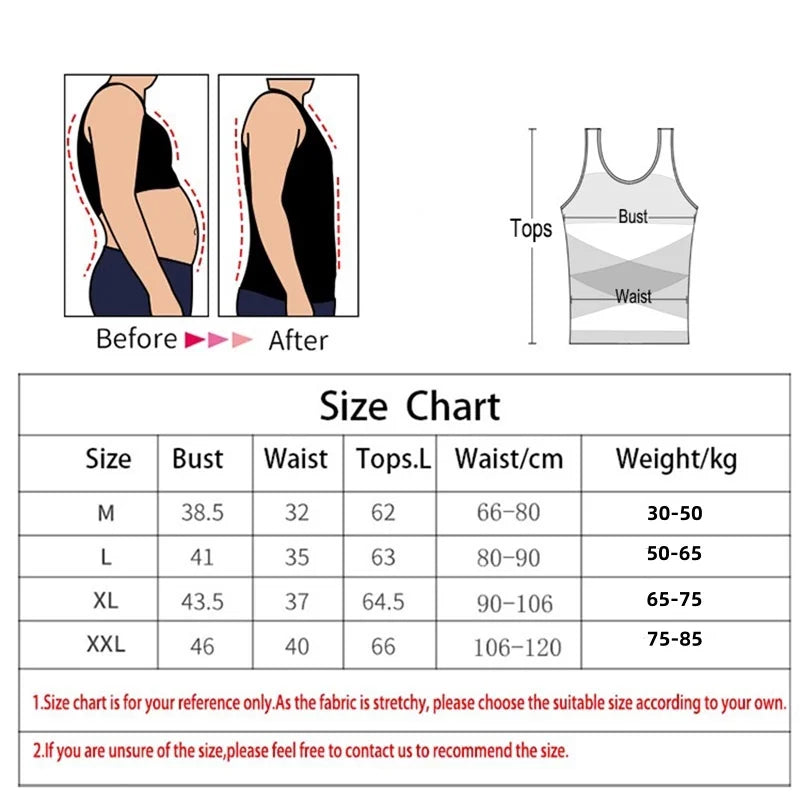 Men's Chest & Abdomen Compression Shapewear Tank Top