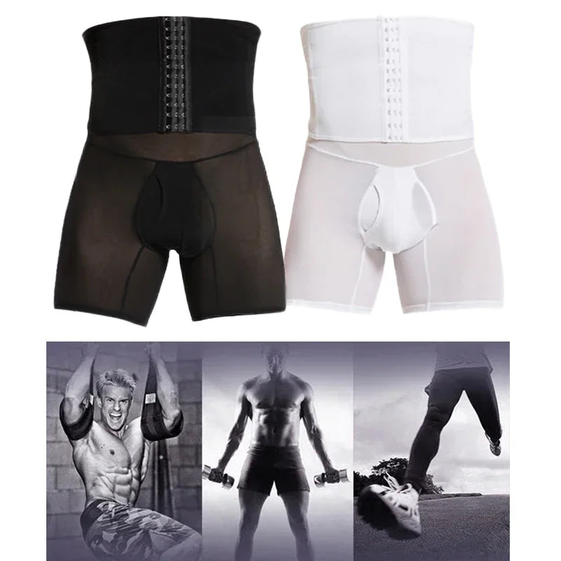CXZD Men's High-Waist Compression Shapewear Shorts