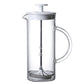 480ml manual glass milk frother with white lid option