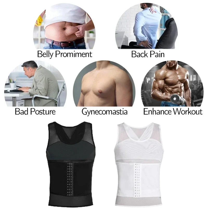 Men's Compression Body Shaper Vest | Tummy Control Top