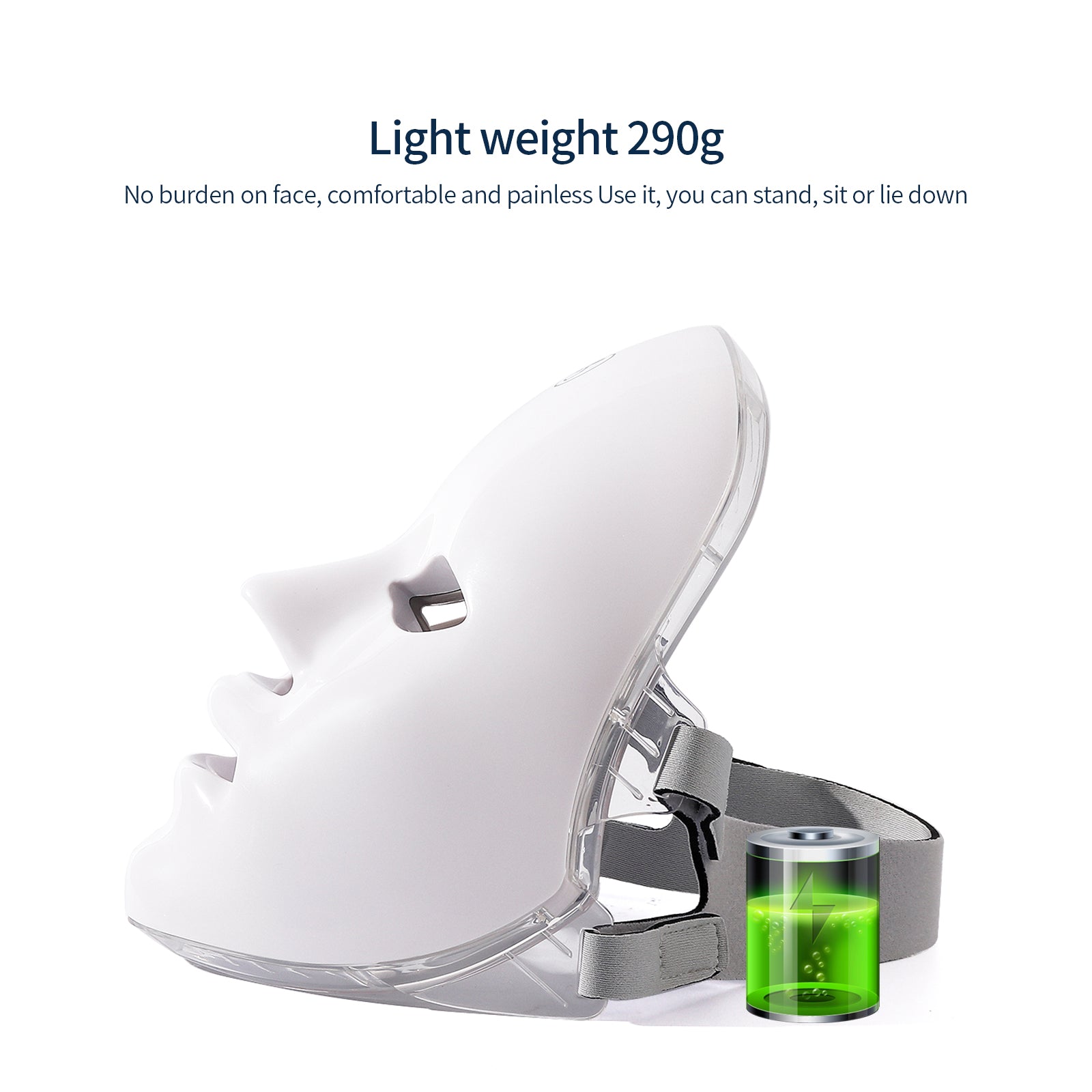 Light Therapy Facial Mask with 7 LED Colors for Skin Rejuvenation, Wri ...