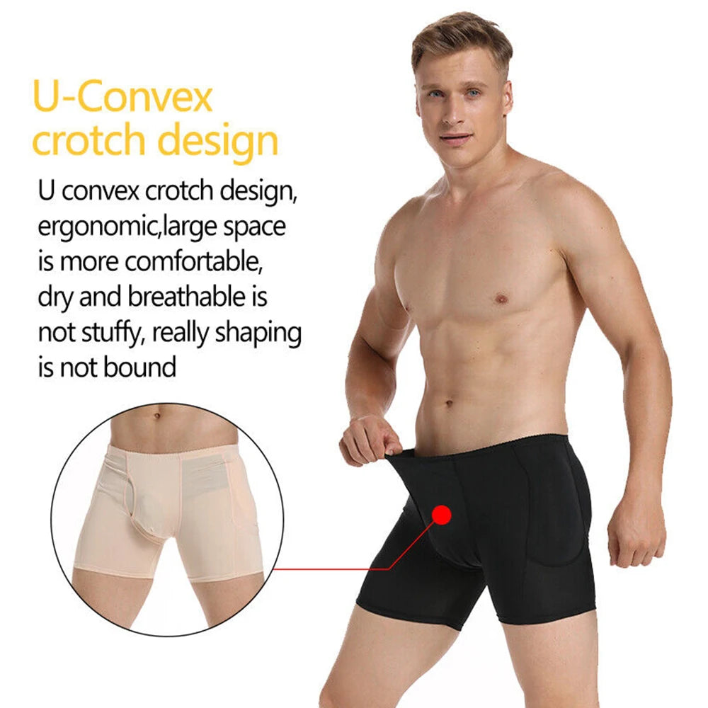 Men's Padded Shapewear Boxer Shorts | Hip Enhancing Body Shaper