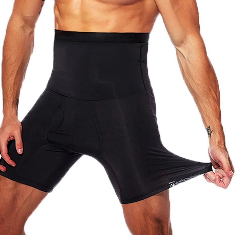 SELUDEE Men's High-Waist Tummy Control Shapewear Shorts
