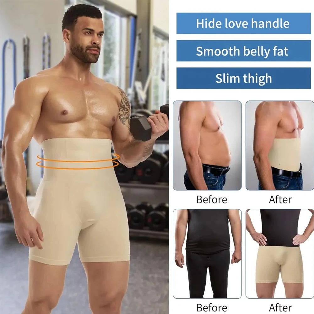 Vaslanda Men's High-Waist Compression Shapewear Shorts