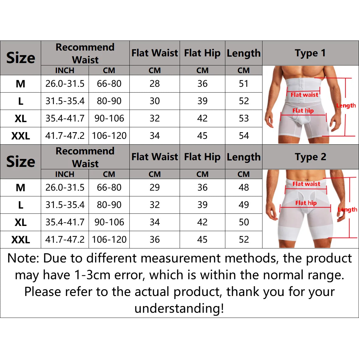 CXZD Men's High-Waist Compression Shapewear Shorts