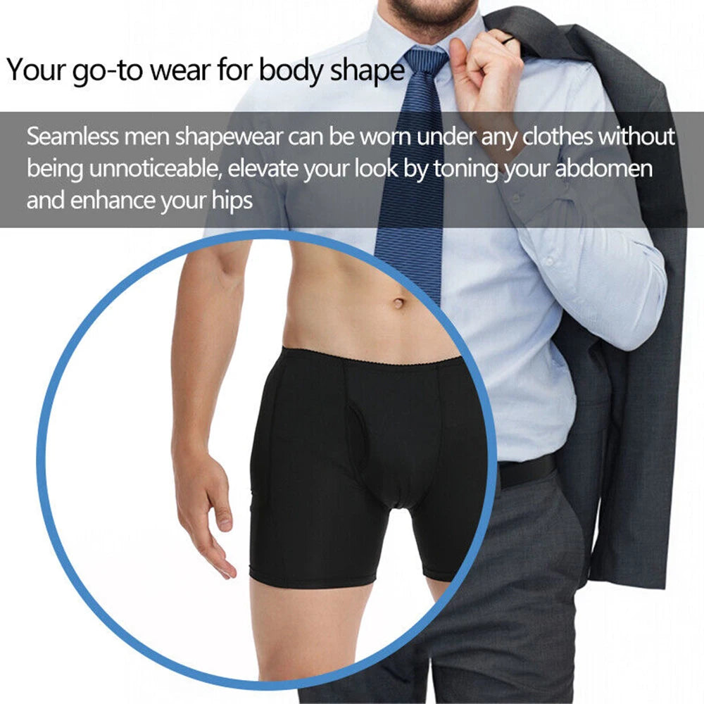Men's Padded Shapewear Boxer Shorts | Hip Enhancing Body Shaper
