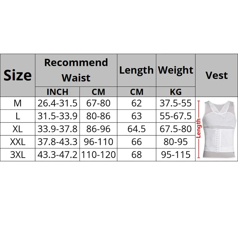 Men's Compression Body Shaper Vest | Tummy Control Top