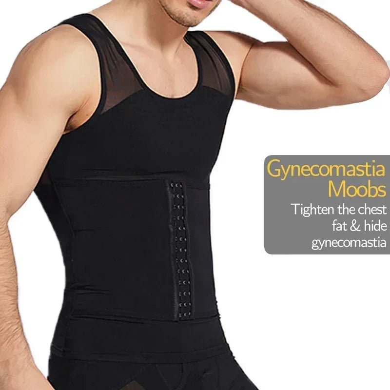 Men's Nylon Compression Shapewear Vest | Tummy Control