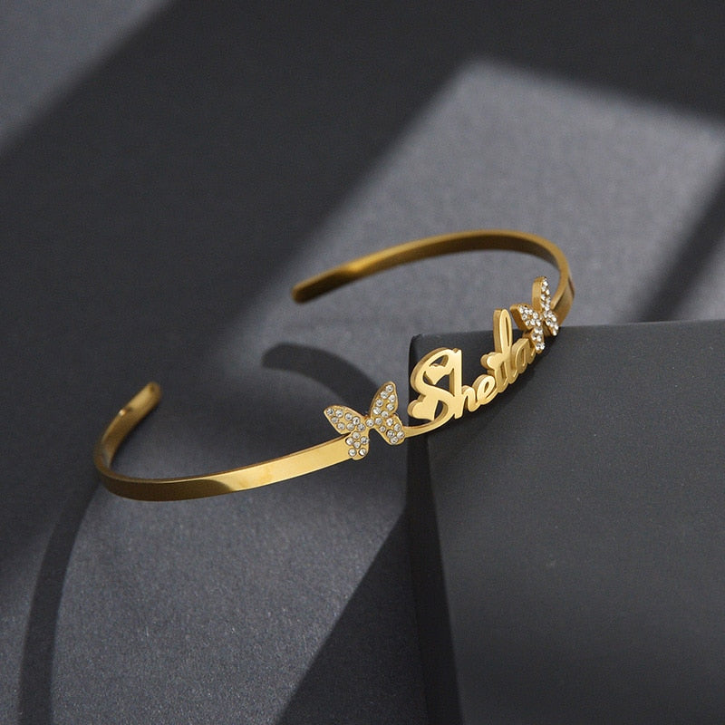 Custom Name Personalized Butterfly Bracelets