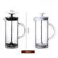 480ml Manual Glass Milk Frother with Stainless Steel Plunger