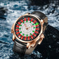 Original PINDU Design Limited Edition Revolving Roulette Game Diamond Dial Men's Watch