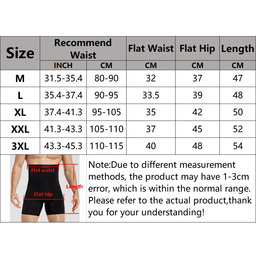 SELUDEE Men's High-Waist Tummy Control Shapewear Shorts