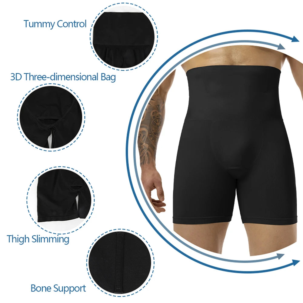 Vaslanda Men's High-Waist Compression Shapewear Shorts