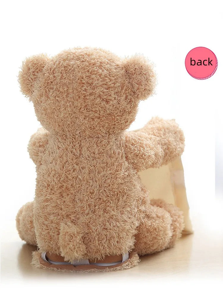 Baby Entertainment Peek-a-boo Bear Talking Chargeable Shy Face Teddy Bear Motorized Plush Toys