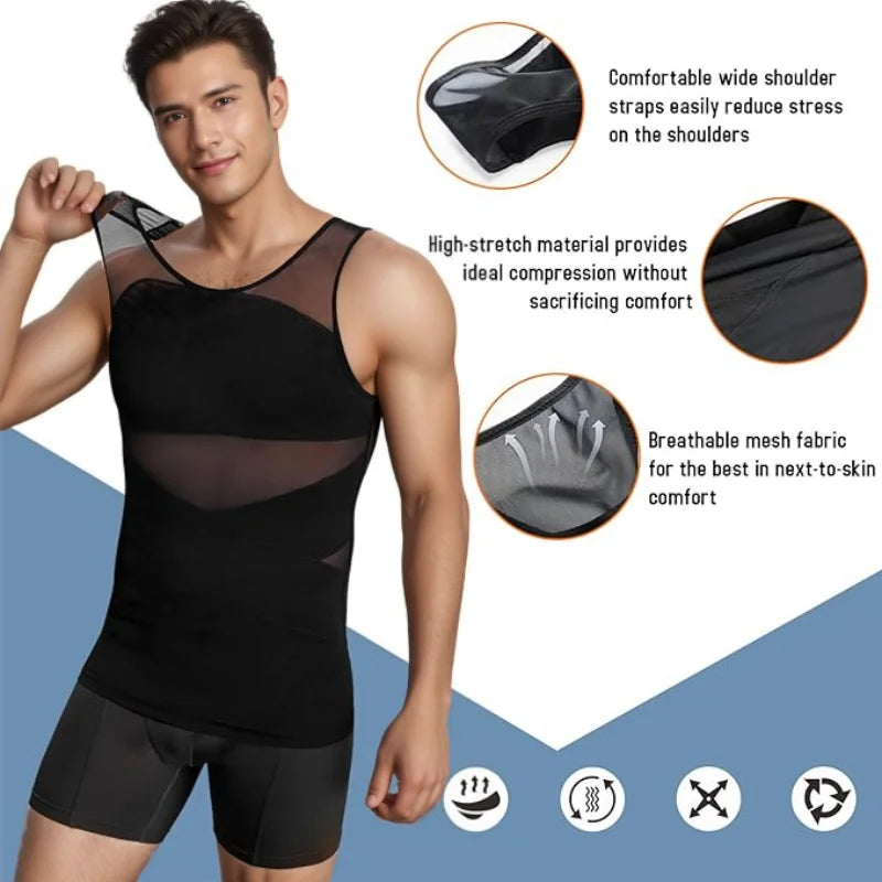 Men's Chest & Abdomen Compression Shapewear Tank Top