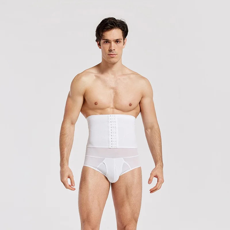 Men's High-Waist Tummy Control Shapewear Briefs | 3-Row Closure