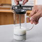 480ml Manual Glass Milk Frother with Stainless Steel Plunger