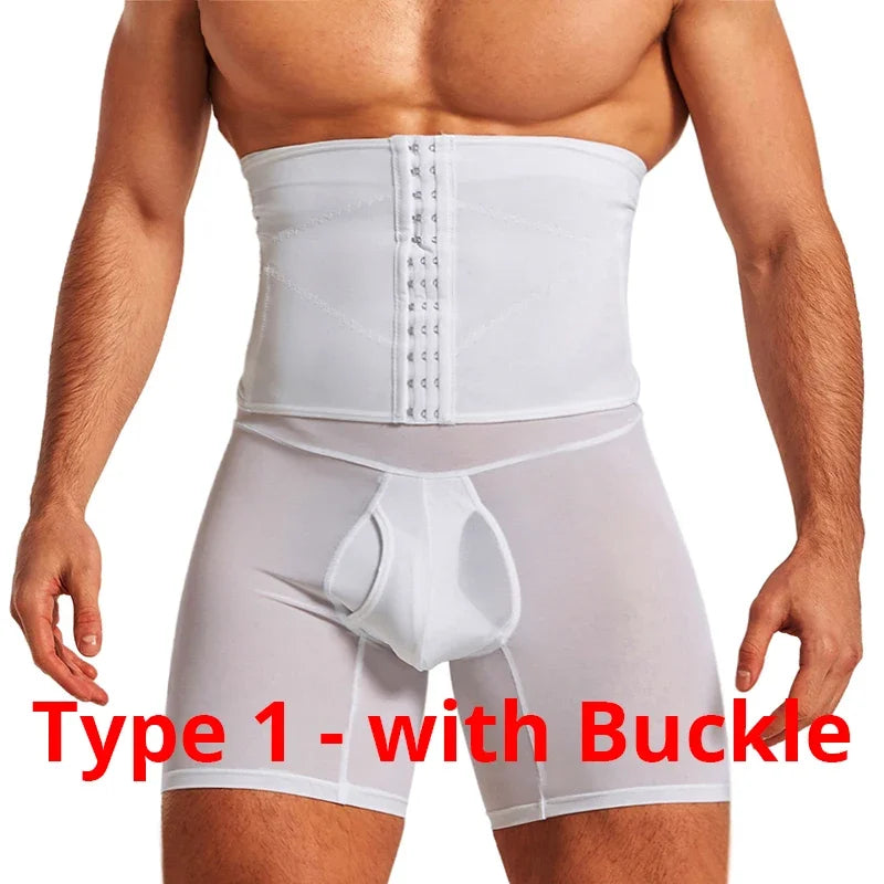 CXZD Men's High-Waist Compression Shapewear Shorts