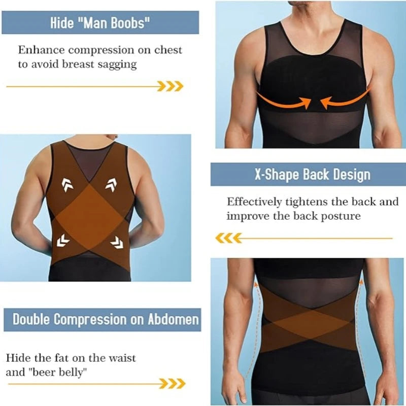 Men's Chest & Abdomen Compression Shapewear Tank Top