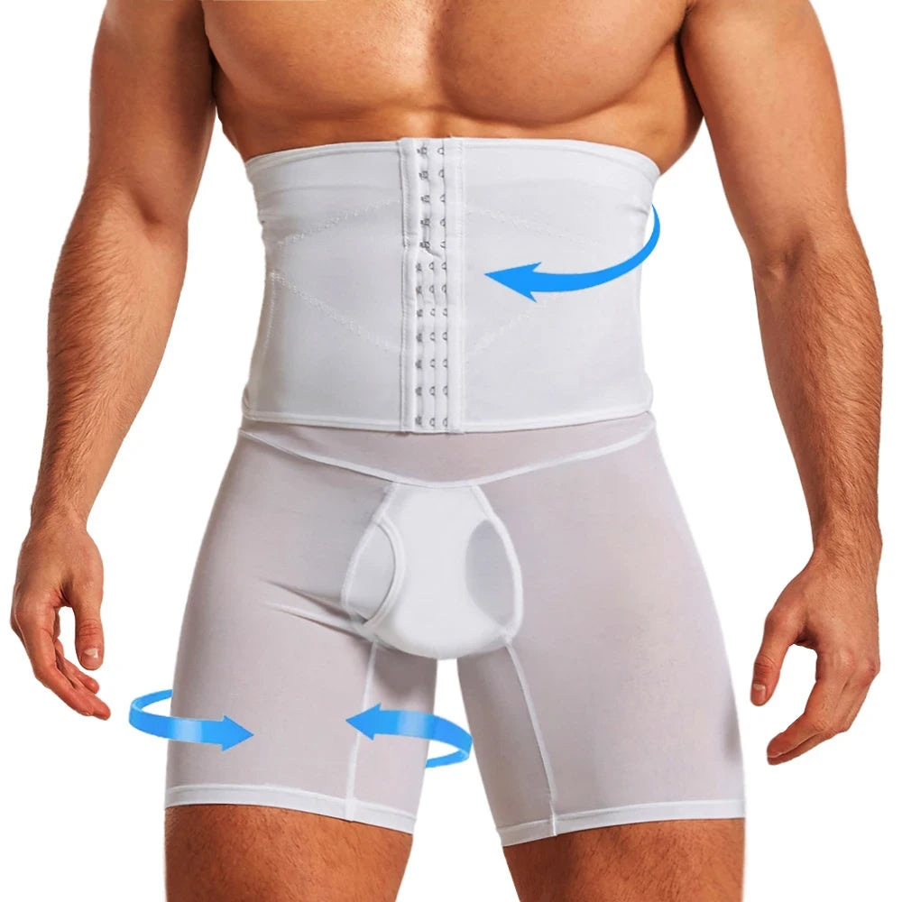 CXZD Men's High-Waist Compression Shapewear Shorts