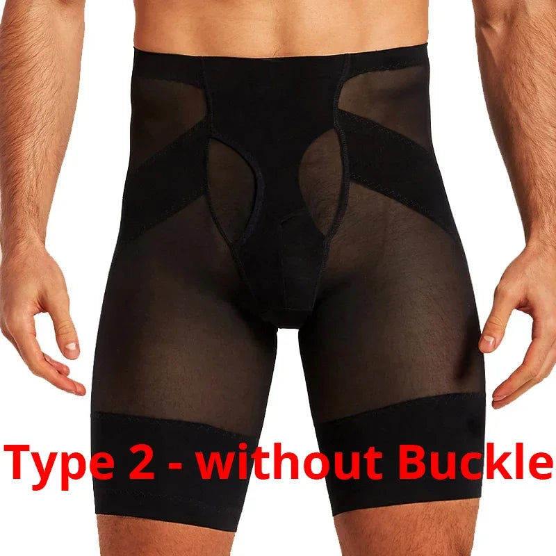 CXZD Men's High-Waist Compression Shapewear Shorts