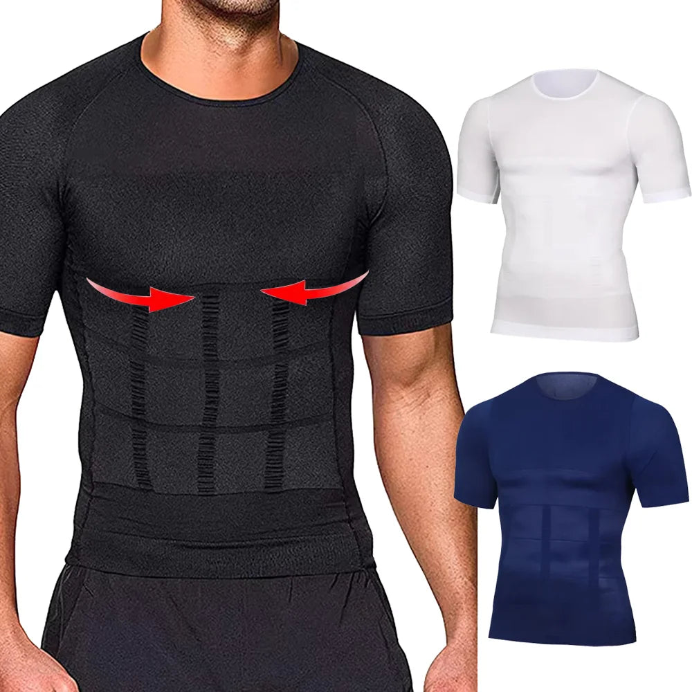 SELUDEE Men's Tummy Control Compression Shapewear Top
