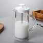 480ml Manual Glass Milk Frother with Stainless Steel Plunger