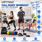 Full-body home workout using Loftysale resistance bands for arms legs and strength training
