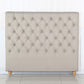 Bed Head Queen Size French Provincial Headboard Upholsterd Fabric Beige