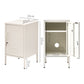 ArtissIn Metal Locker Storage Shelf Filing Cabinet Cupboard Bedside Table White