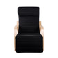 Artiss Fabric Rocking Armchair with Adjustable Footrest - Black