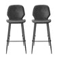 Artiss Set of 2 Bar Stools Kitchen Stool Barstool Dining Chairs Leather Black Kingsley