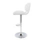 Artiss Set of 2 PU Leather Gas Lift Bar Stools - White and Chrome