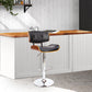 Artiss Wooden Gas Lift Bar Stool - Black and Chrome