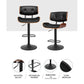 Artiss Bar Stool Gas Lift Wooden PU Leather - Black and Wood