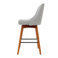 Artiss Set of 4 Wooden Fabric Bar Stools Square Footrest - Light Grey