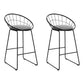 Artiss Set of 2 Bar Stools Steel Fabric - Grey and Black