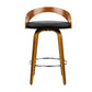 Artiss Set of 4 Walnut Wood Bar Stools - Black and Brown