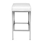 Artiss Set of 2 PU Leather Backless Bar Stools - White and Chrome
