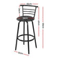 Artiss Set of 4 PU Leather Bar Stools - Black and Steel