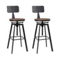 Artiss Set of 2 Rustic Industrial Style Metal Bar Stool - Black and Wood