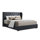 Artiss Issa Bed Frame Fabric Gas Lift Storage - Charcoal Queen