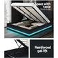 Artiss Lumi LED Bed Frame PU Leather Gas Lift Storage - Black King
