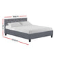 Artiss Vanke Bed Frame Fabric- Grey Double